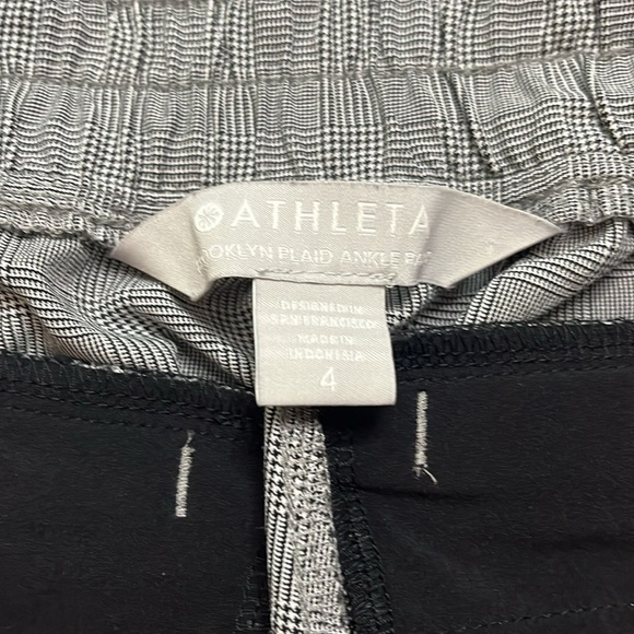 Athleta Brooklyn Black and White Plaid Ankle Pant Size 4 - Picture 9 of 13